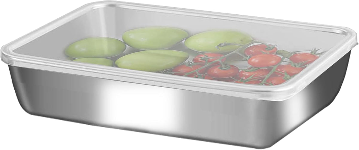 stainless steelFood Storage Containers setsstorage box with lidfreezer FrozenKitchen tray with lidOven plateSide dish plate Freezer & Dishwasher Safe