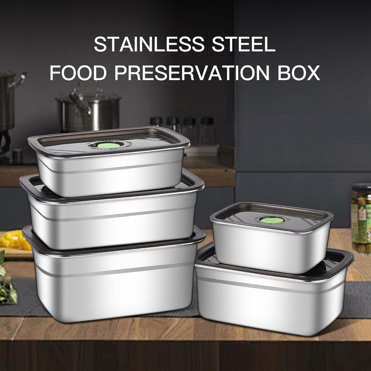 stainless steelFood Storage Containers setsstorage box with lidfreezer FrozenKitchen tray with lidOven plateSide dish plate Freezer & Dishwasher Safe