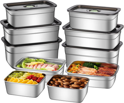 stainless steelFood Storage Containers setsstorage box with lidfreezer FrozenKitchen tray with lidOven plateSide dish plate Freezer & Dishwasher Safe