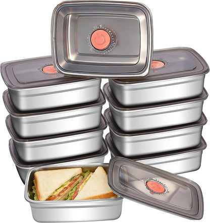 stainless steelFood Storage Containers setsstorage box with lidfreezer FrozenKitchen tray with lidOven plateSide dish plate Freezer & Dishwasher Safe