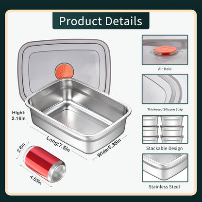 stainless steelFood Storage Containers setsstorage box with lidfreezer FrozenKitchen tray with lidOven plateSide dish plate Freezer & Dishwasher Safe
