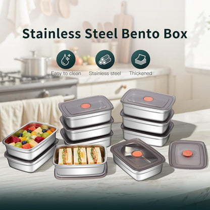 stainless steelFood Storage Containers setsstorage box with lidfreezer FrozenKitchen tray with lidOven plateSide dish plate Freezer & Dishwasher Safe