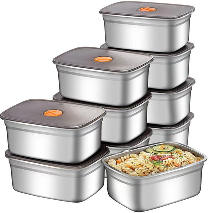 stainless steelFood Storage Containers setsstorage box with lidfreezer FrozenKitchen tray with lidOven plateSide dish plate Freezer & Dishwasher Safe