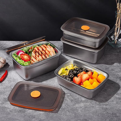 stainless steelFood Storage Containers setsstorage box with lidfreezer FrozenKitchen tray with lidOven plateSide dish plate Freezer & Dishwasher Safe