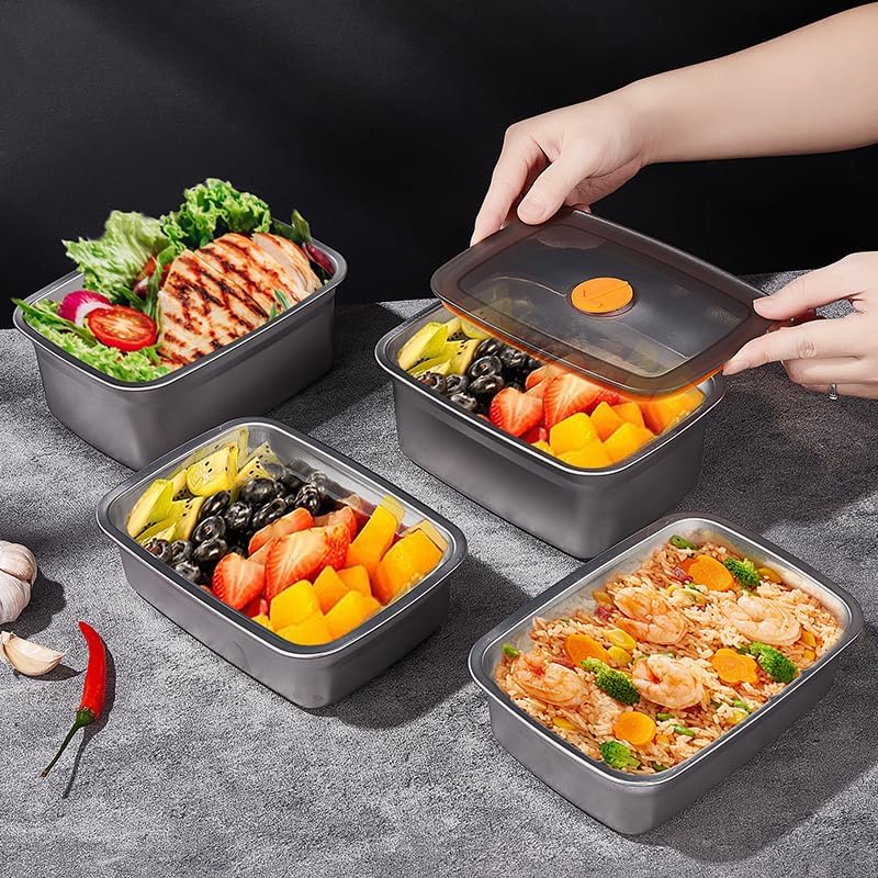 stainless steelFood Storage Containers setsstorage box with lidfreezer FrozenKitchen tray with lidOven plateSide dish plate Freezer & Dishwasher Safe
