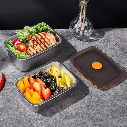 stainless steelFood Storage Containers setsstorage box with lidfreezer FrozenKitchen tray with lidOven plateSide dish plate Freezer & Dishwasher Safe