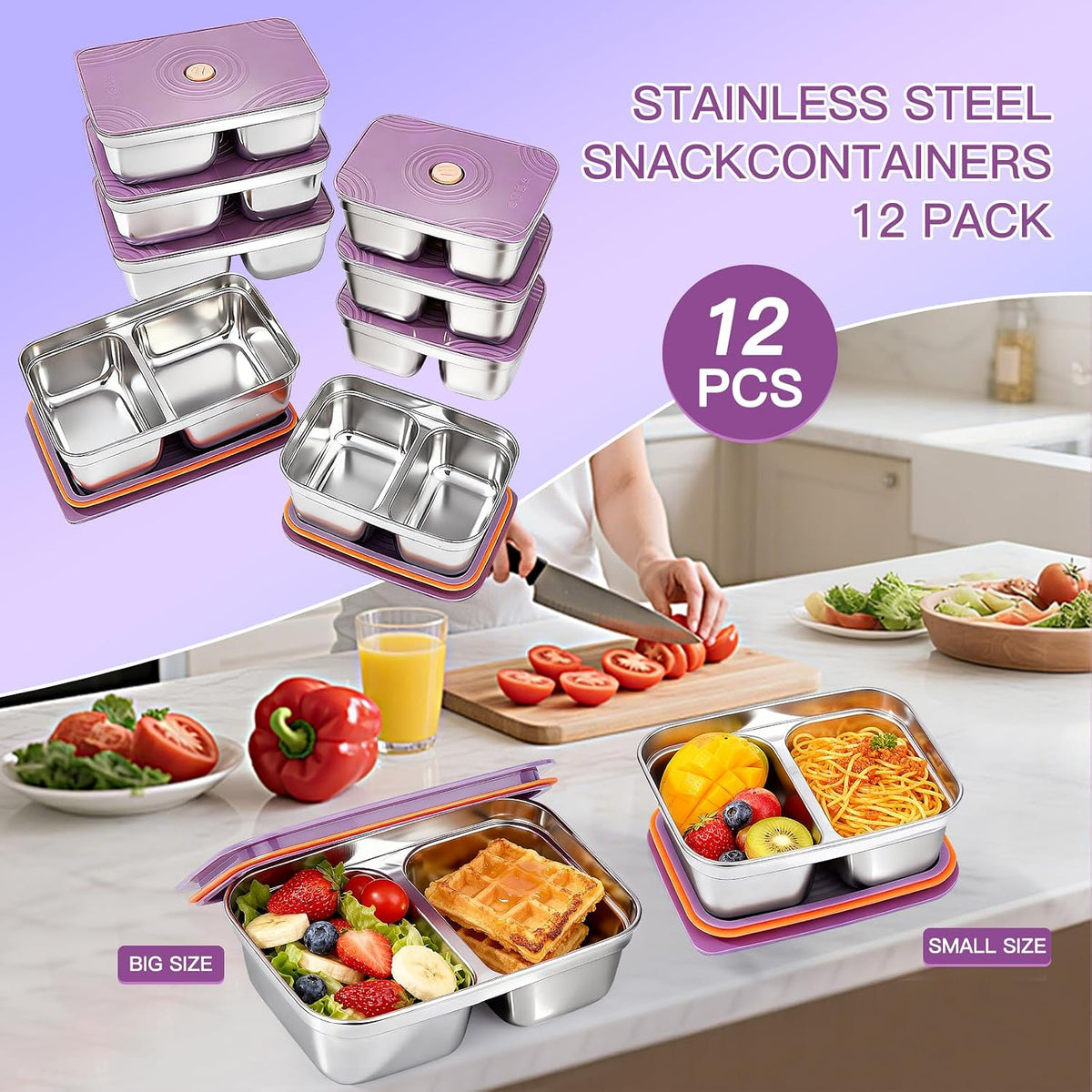 stainless steelFood Storage Containers setsstorage box with lidfreezer FrozenKitchen tray with lidOven plateSide dish plate Freezer & Dishwasher Safe
