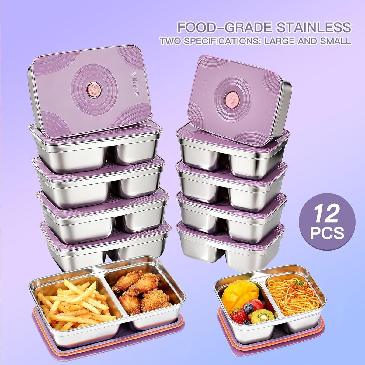 stainless steelFood Storage Containers setsstorage box with lidfreezer FrozenKitchen tray with lidOven plateSide dish plate Freezer & Dishwasher Safe