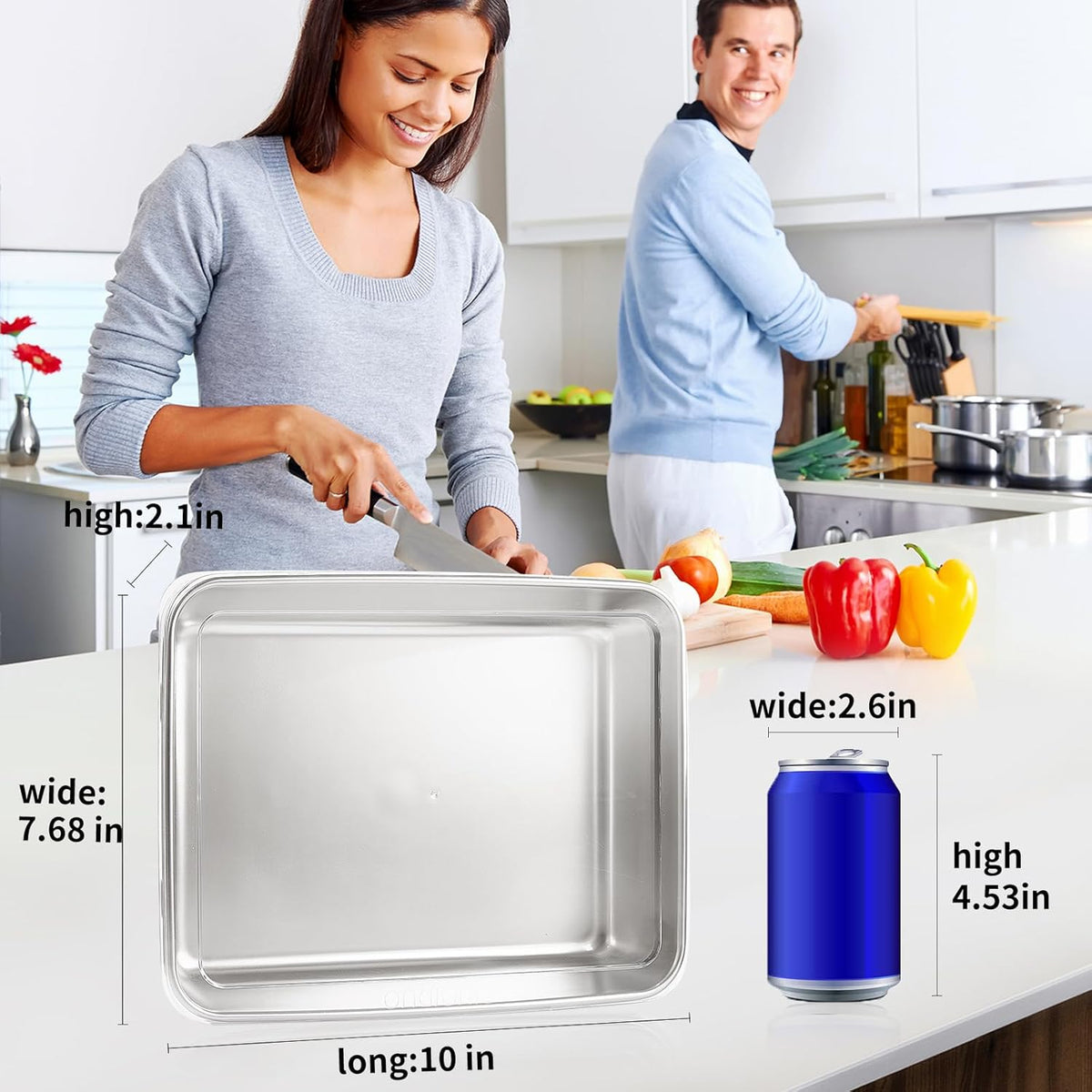 stainless steelFood Storage Containers setsstorage box with lidfreezer FrozenKitchen tray with lidOven plateSide dish plate Freezer & Dishwasher Safe
