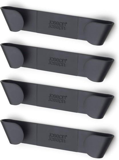 Cupboard Store - Set of 4 Pot and Pan Lid Holders Self Adhesive Wall Mount Storage Organizer, Suitable for Lids Up to 9 in , 3M VHB Tape Included, Gray