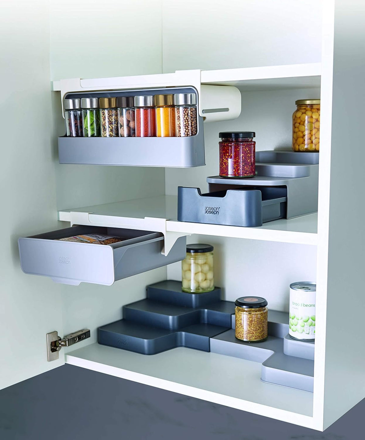 Cupboard Store - Set of 4 Pot and Pan Lid Holders Self Adhesive Wall Mount Storage Organizer, Suitable for Lids Up to 9 in , 3M VHB Tape Included, Gray