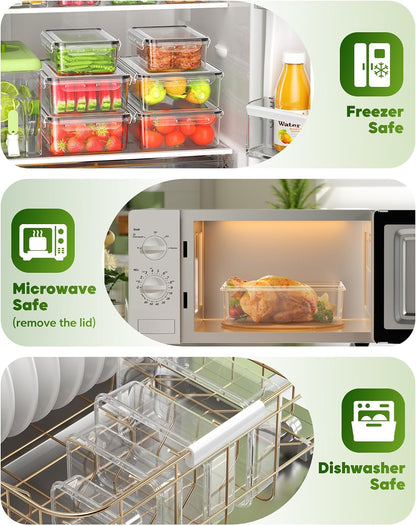 KEMETHY Food Storage Containers with Lids, Plastic Food Containers | BPA-Free, Leak Proof, Reusable, Microwave/Dishwasher Safe Meal Prep Containers with Labels & Pen, 30 Containers & 30 Lids