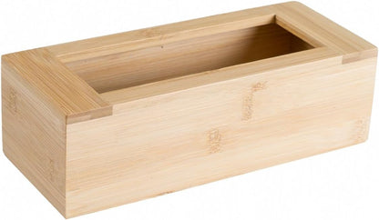 Bamboo Storage Bag Organizer Holder and Dispenser for Kitchen Drawer or Countertop, Gallon Size