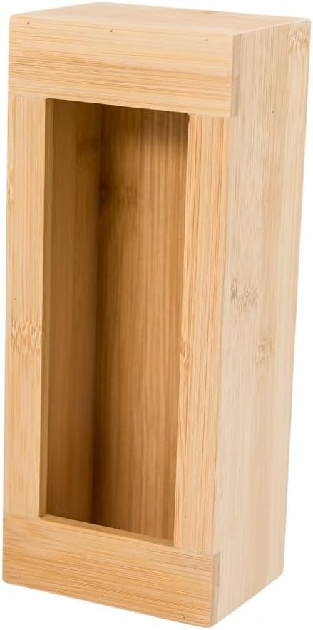 Bamboo Storage Bag Organizer Holder and Dispenser for Kitchen Drawer or Countertop, Gallon Size