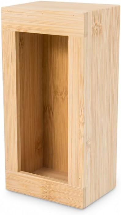 Bamboo Storage Bag Organizer Holder and Dispenser for Kitchen Drawer or Countertop, Gallon Size