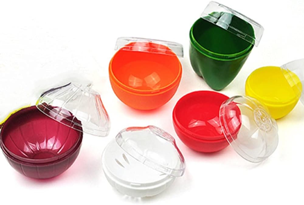 Reusable Fruit and Vegetable Storage Containers Refrigerator Box Storage Bowls Saver Holder Keeper for onion, Green pepper, Tomato, Lemon, and garlic ，Refrigerator Vegetable Crisper 5 Pack