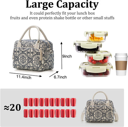 Insulated Lunch Bag for Women Men Large Reusable Lunch Box Adult Leakproof Portable Cooler Tote Bags for Work Picnic
