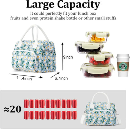 Insulated Lunch Bag for Women Men Large Reusable Lunch Box Adult Leakproof Portable Cooler Tote Bags for Work Picnic