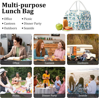 Insulated Lunch Bag for Women Men Large Reusable Lunch Box Adult Leakproof Portable Cooler Tote Bags for Work Picnic