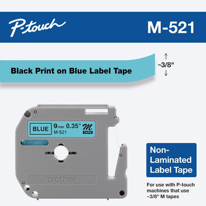 Genuine P-Touch M-2312PK Tape, 2 Pack, 1/2" (0.47") Wide Standard Non-Laminated Tape, Black on White, Recommended for Home and Indoor Use, 0.47" x 26.2' (12mm x 8M), 2-Pack, M2312PK, M231