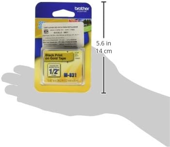 Genuine P-Touch M-2312PK Tape, 2 Pack, 1/2" (0.47") Wide Standard Non-Laminated Tape, Black on White, Recommended for Home and Indoor Use, 0.47" x 26.2' (12mm x 8M), 2-Pack, M2312PK, M231