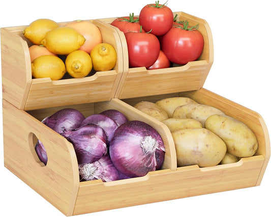 Potato and Onion Storage Bin, 3 Pack Fruit and Vegetable Storage