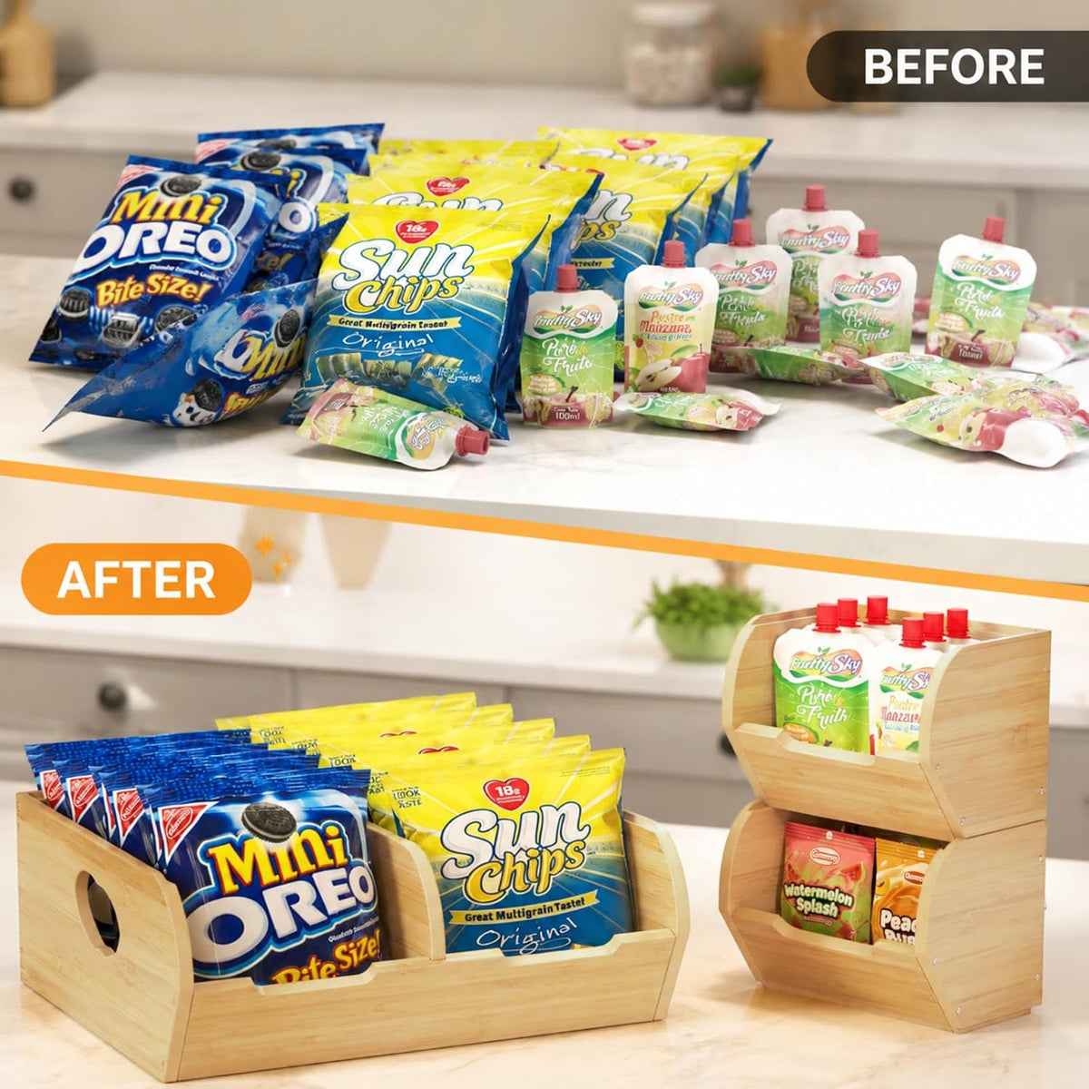 Potato and Onion Storage Bin, 3 Pack Fruit and Vegetable Storage