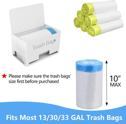 Large Trash Bag Holder Dispenser, Metal Garbage Bag Dispenser Roll Holder, Kitchen Trash Storage Organizer for Under Sink, Wall Mounted or Freestanding, Black