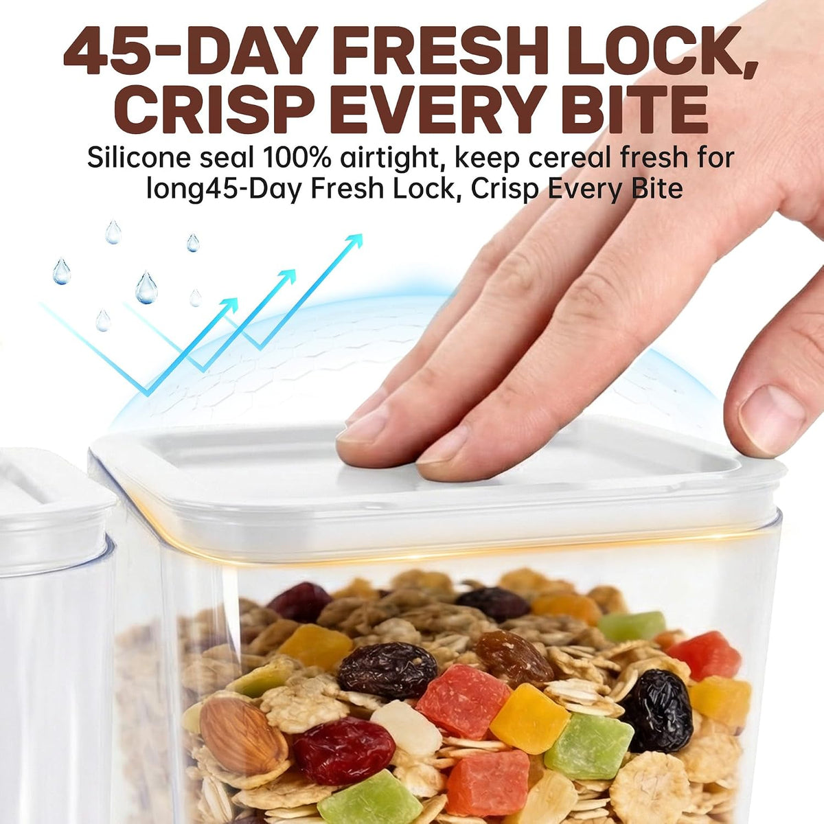 Cereal Dispenser Countertop 2 Pack 3L, 6L Large Dual Control | Airtight Cereal Containers Storage for Kitchen Pantry, Dry Food Dispenser for Cereal, Rice, Grains, Candy, Coffee Beans