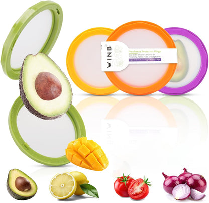 Set of 4 Reusable Fruit and Veggie Savers - Ideal for Avocados, Tomatoes, Apples, Garlic, Onions, and More