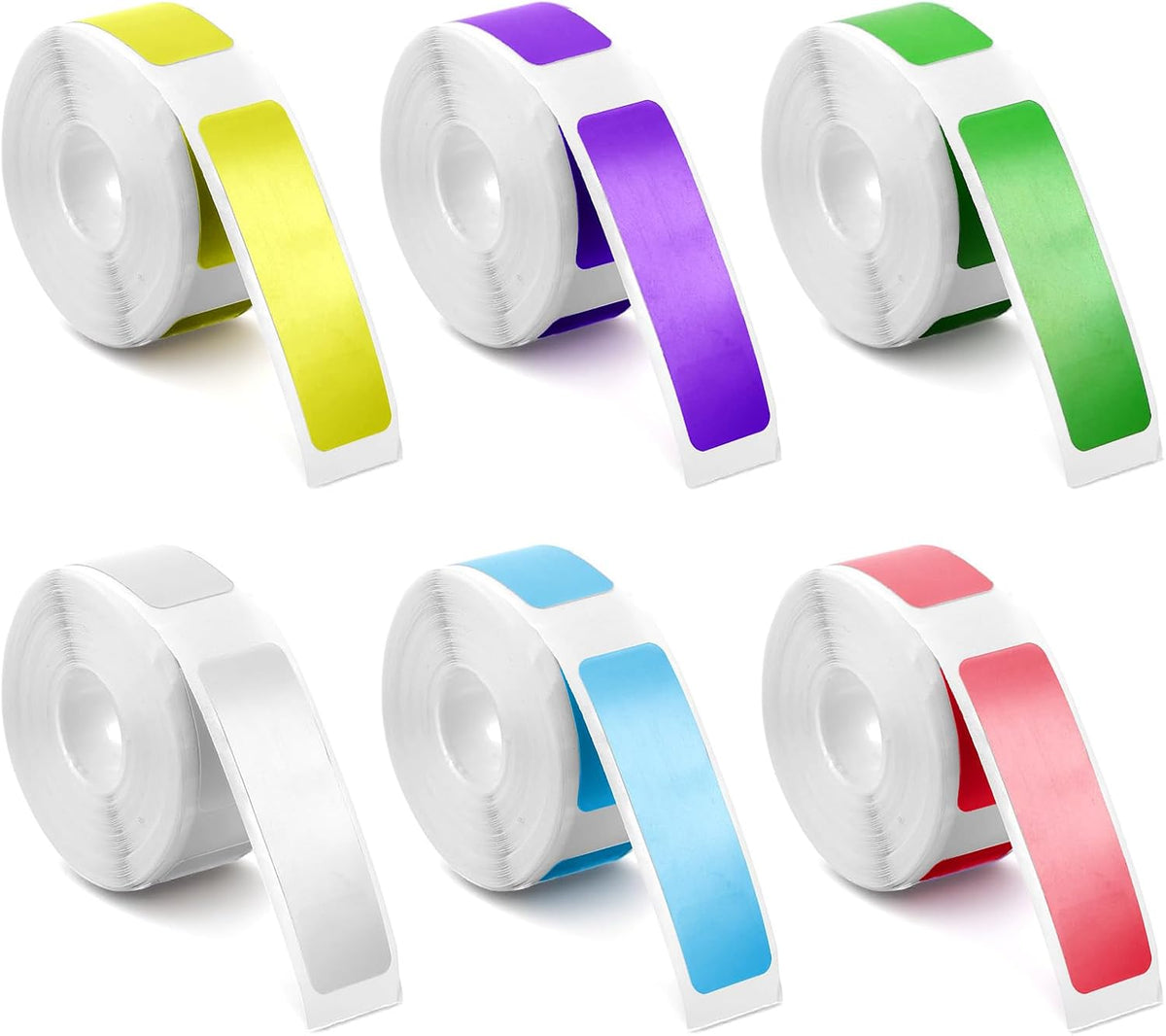 960 PCS D30 Label Tape, 6 Rolls Laminated d30 Label Maker Tape Refill Rolls, Thermal Paper Replacement for Printer (6 Colors, 1.57 X 0.47 in)