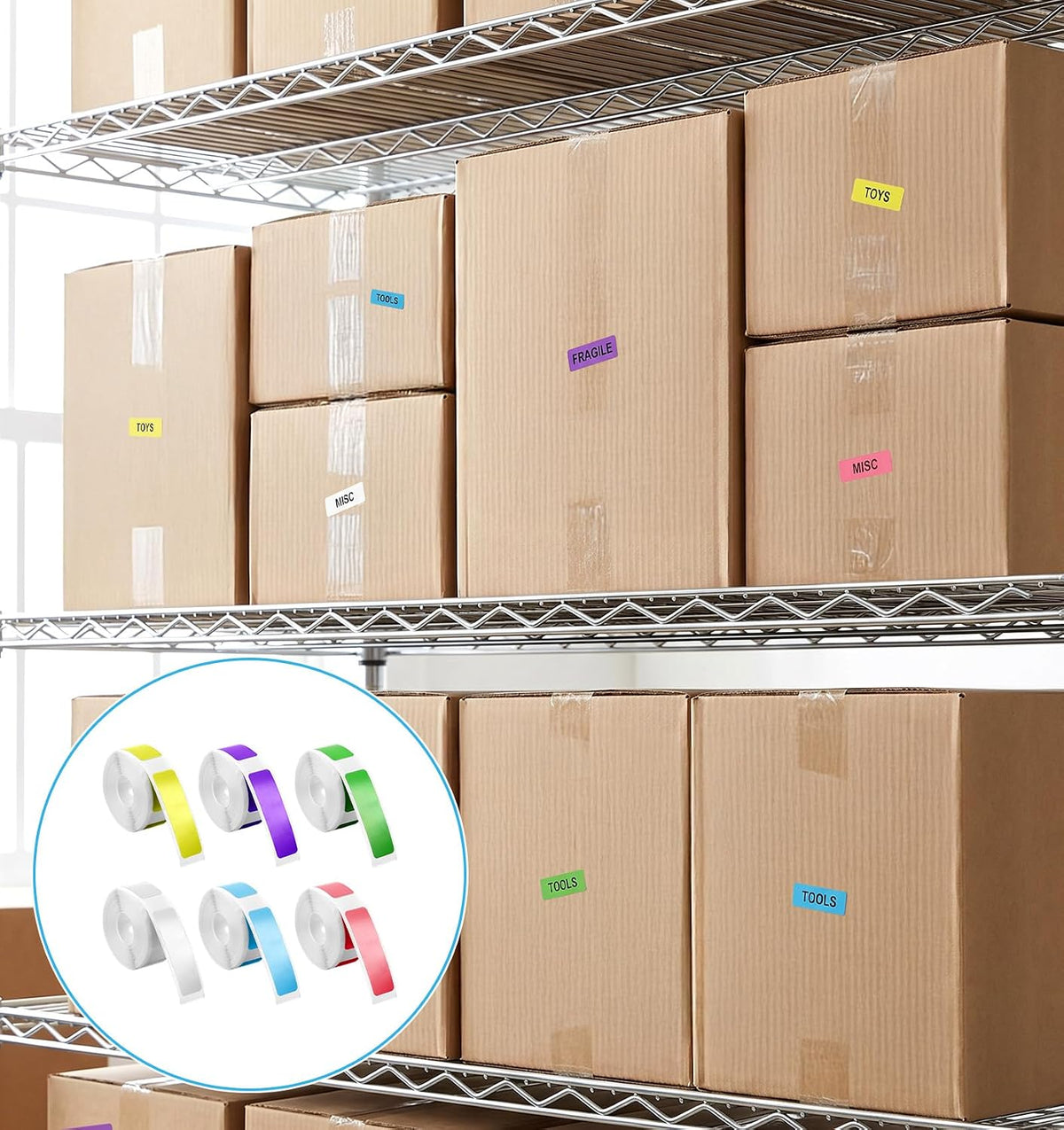 960 PCS D30 Label Tape, 6 Rolls Laminated d30 Label Maker Tape Refill Rolls, Thermal Paper Replacement for Printer (6 Colors, 1.57 X 0.47 in)
