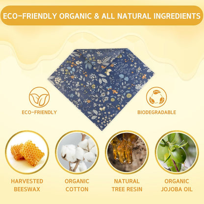 Reusable Beeswax Wrap - 9 Pack Beeswax Wraps for Food, Eco-Friendly Beeswax Food Wraps, Bread Sandwich Food Wrap - Organic, Sustainable, Zero Waste, Plastic-Free Food Storage, 1XL, 3M, 5S