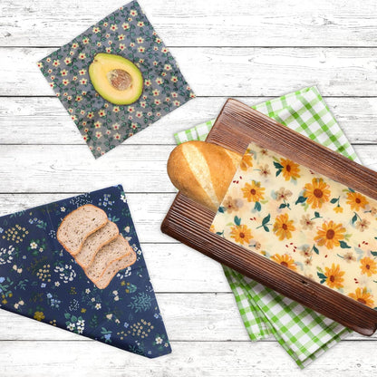 Reusable Beeswax Wrap - 9 Pack Beeswax Wraps for Food, Eco-Friendly Beeswax Food Wraps, Bread Sandwich Food Wrap - Organic, Sustainable, Zero Waste, Plastic-Free Food Storage, 1XL, 3M, 5S