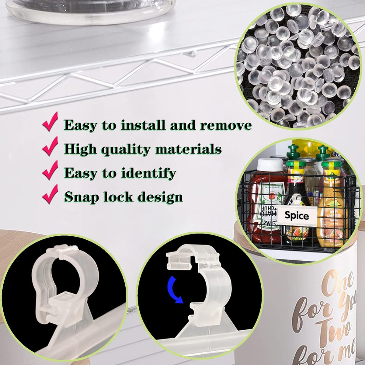 Wire Shelf Label Holder, 35PCS Plastic Basket Label Holders with Tight Snap Lock, Reusable Bins Basket Labels Clip with Paper Label Inserts for Home Market Office (3 x 1.38 Inch)