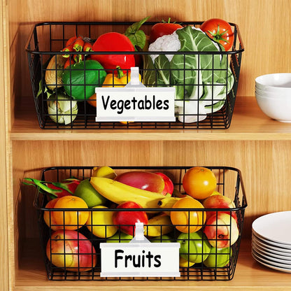 Wire Shelf Label Holder, 35PCS Plastic Basket Label Holders with Tight Snap Lock, Reusable Bins Basket Labels Clip with Paper Label Inserts for Home Market Office (3 x 1.38 Inch)