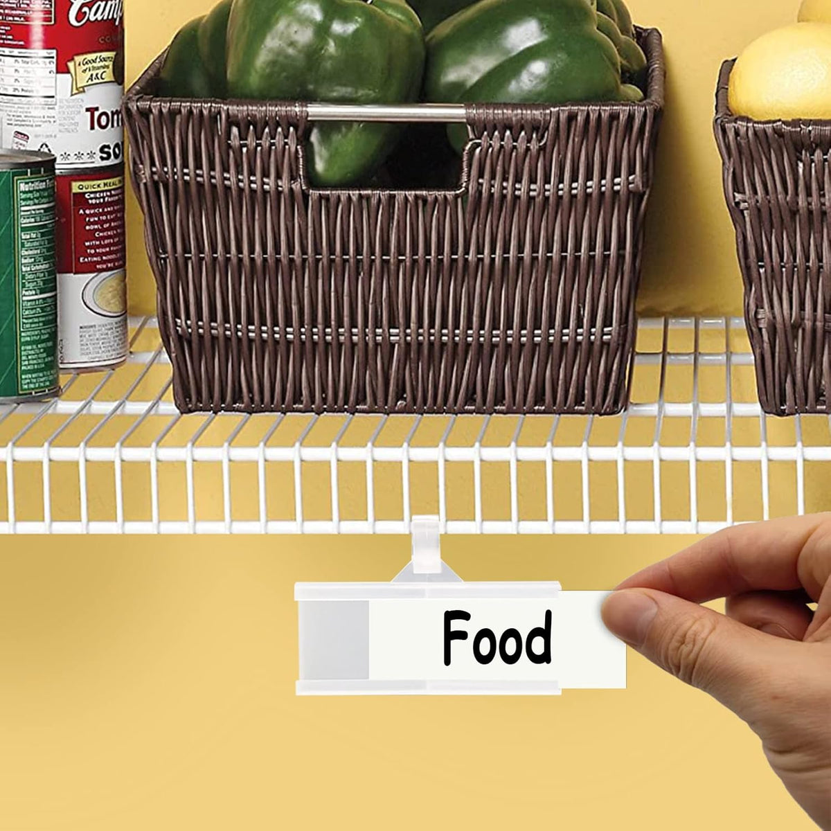 Wire Shelf Label Holder, 35PCS Plastic Basket Label Holders with Tight Snap Lock, Reusable Bins Basket Labels Clip with Paper Label Inserts for Home Market Office (3 x 1.38 Inch)