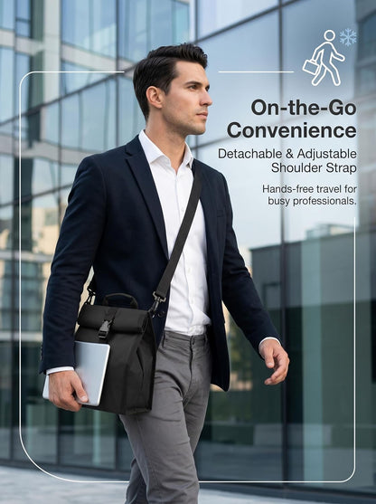 Insulated Foldable Lunch Bag- Lightweight Portable with Adjustable Shoulder Strap Lunch Box for Men, Women, Office, Work, Picnic, Hiking and Beach
