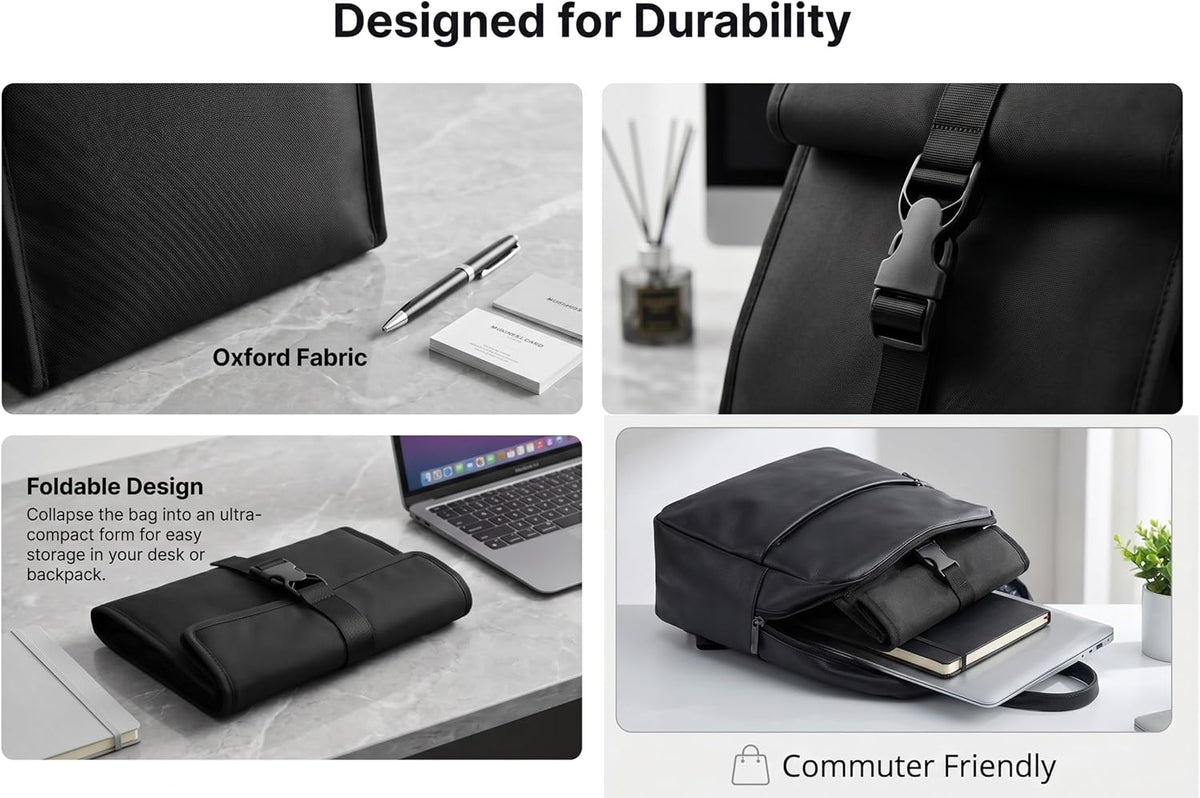 Insulated Foldable Lunch Bag- Lightweight Portable with Adjustable Shoulder Strap Lunch Box for Men, Women, Office, Work, Picnic, Hiking and Beach
