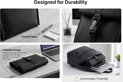 Insulated Foldable Lunch Bag- Lightweight Portable with Adjustable Shoulder Strap Lunch Box for Men, Women, Office, Work, Picnic, Hiking and Beach