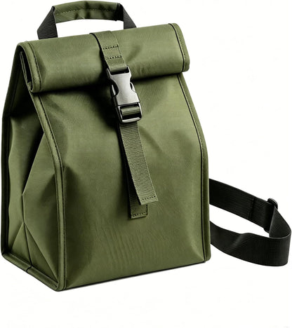 Insulated Foldable Lunch Bag- Lightweight Portable with Adjustable Shoulder Strap Lunch Box for Men, Women, Office, Work, Picnic, Hiking and Beach