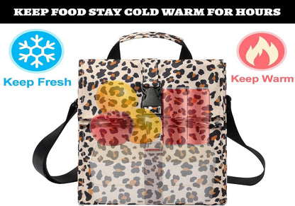 Insulated Foldable Lunch Bag- Lightweight Portable with Adjustable Shoulder Strap Lunch Box for Men, Women, Office, Work, Picnic, Hiking and Beach
