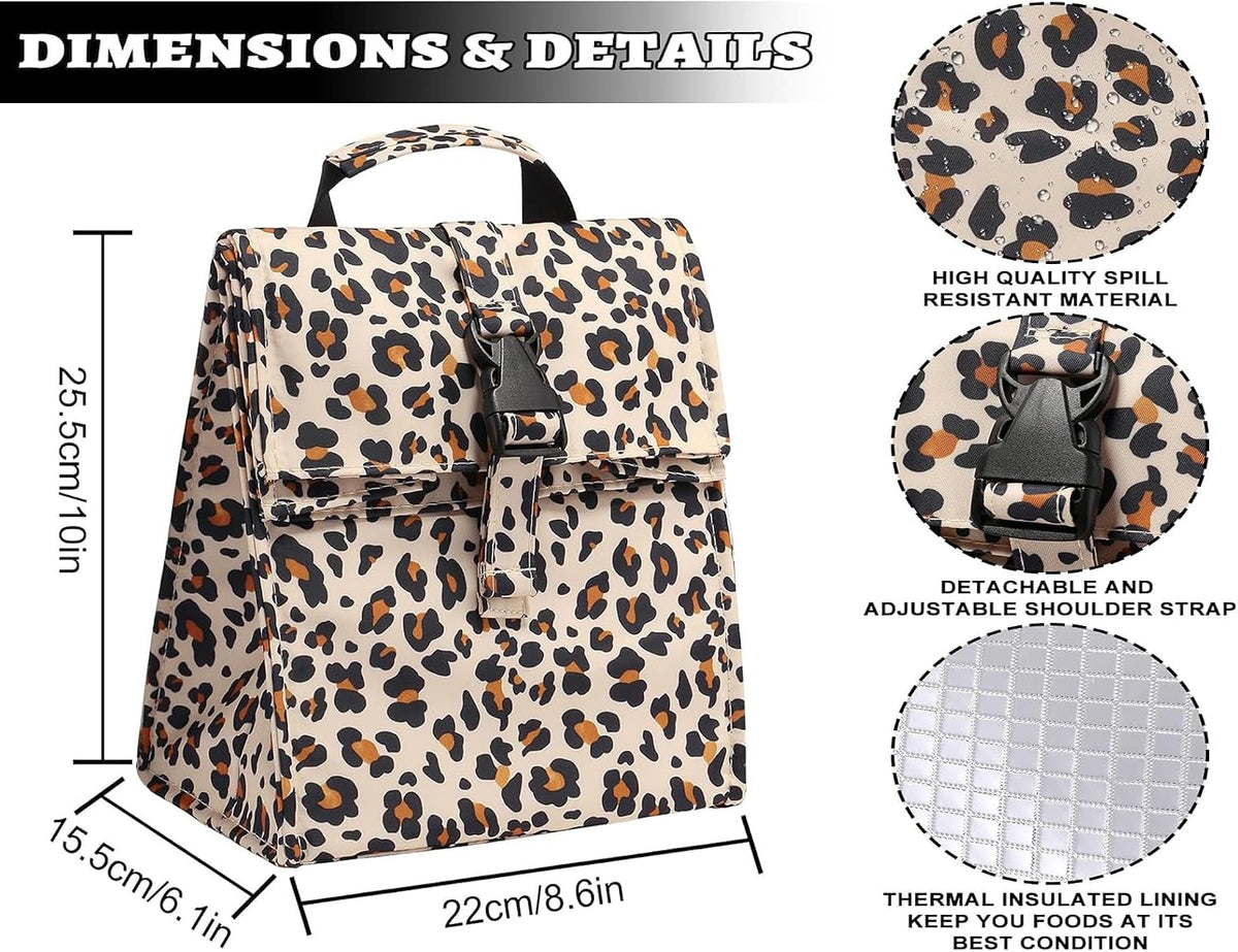 Insulated Foldable Lunch Bag- Lightweight Portable with Adjustable Shoulder Strap Lunch Box for Men, Women, Office, Work, Picnic, Hiking and Beach