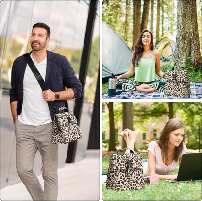 Insulated Foldable Lunch Bag- Lightweight Portable with Adjustable Shoulder Strap Lunch Box for Men, Women, Office, Work, Picnic, Hiking and Beach