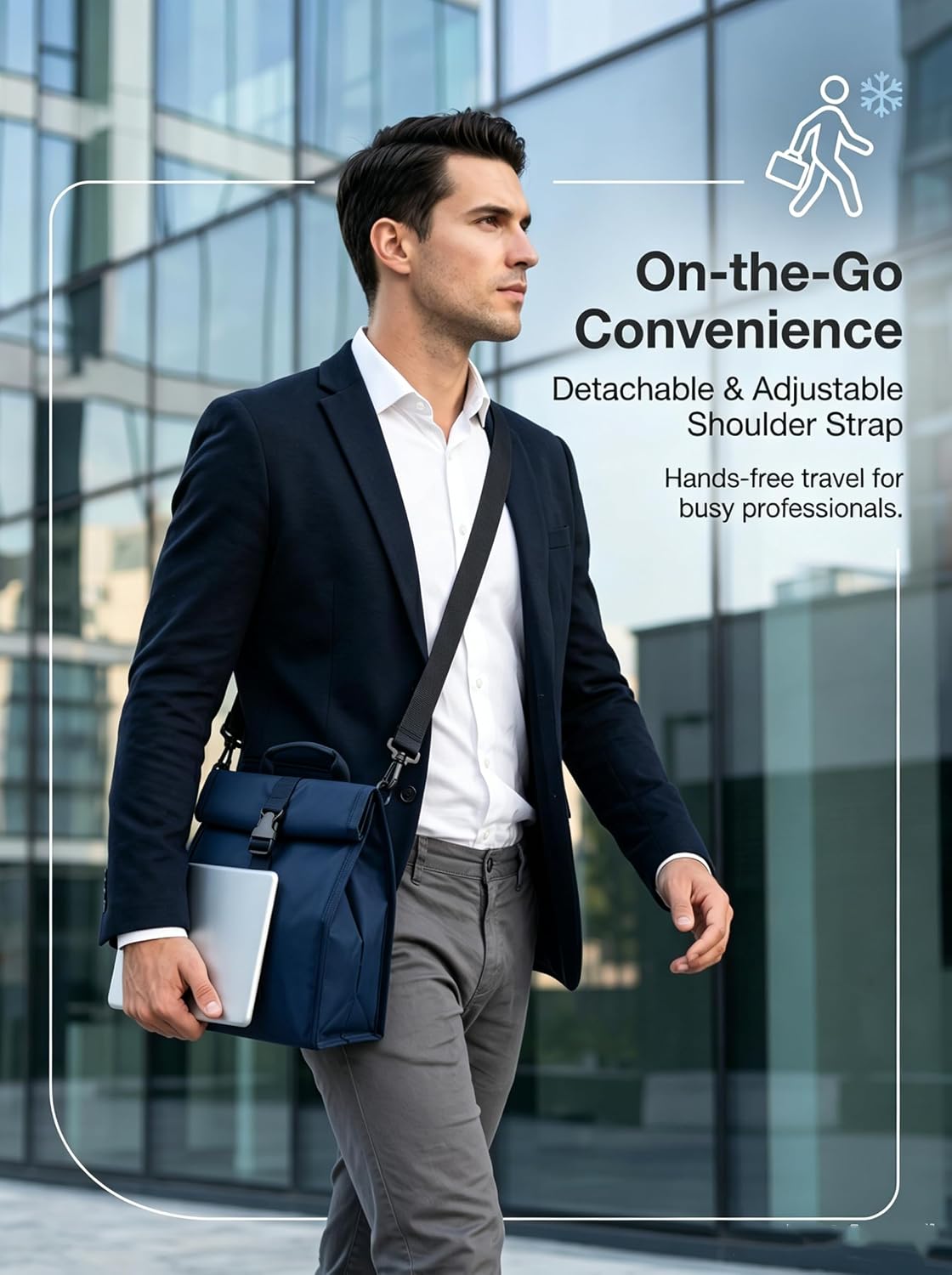 Insulated Foldable Lunch Bag- Lightweight Portable with Adjustable Shoulder Strap Lunch Box for Men, Women, Office, Work, Picnic, Hiking and Beach