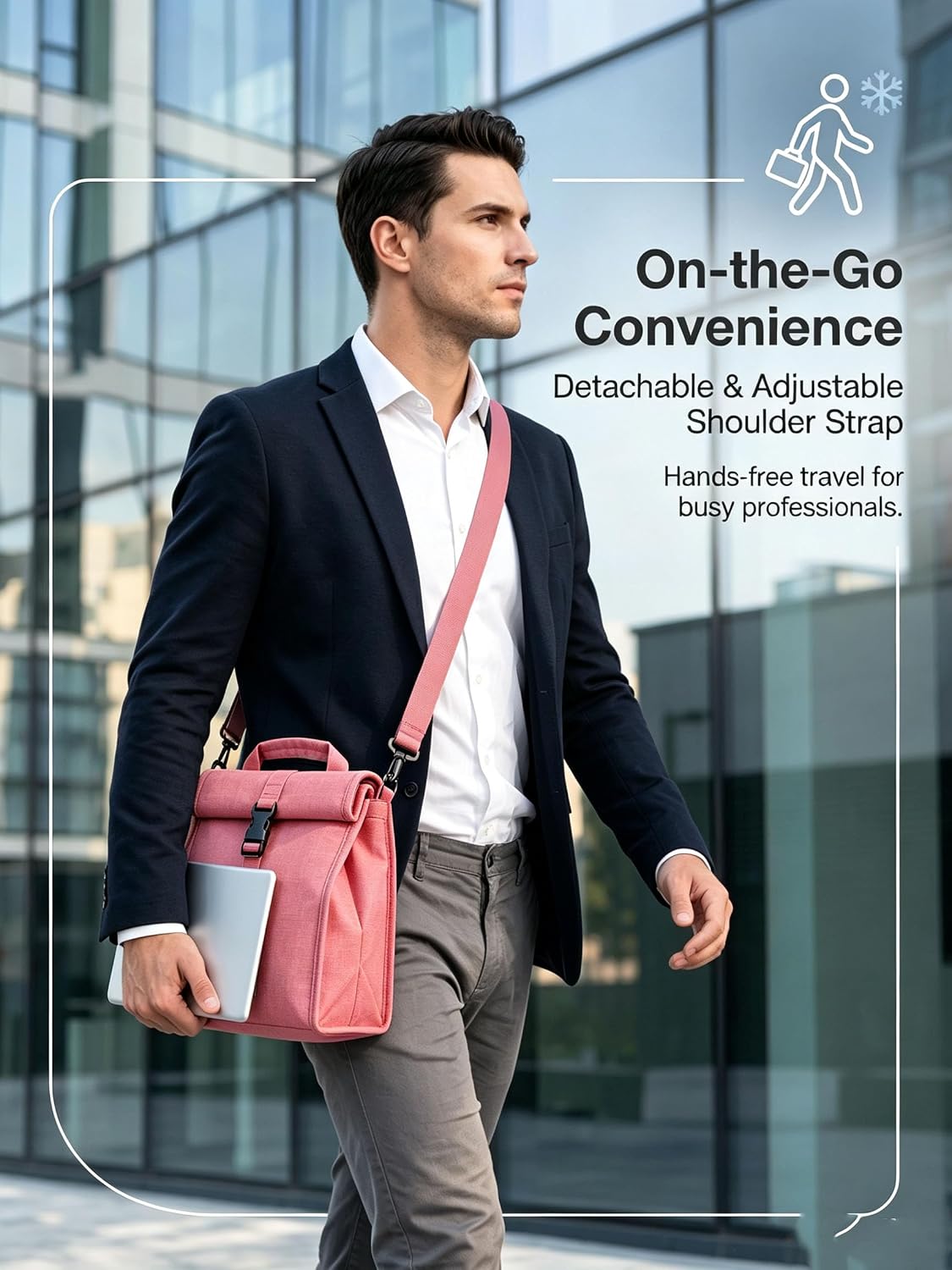 Insulated Foldable Lunch Bag- Lightweight Portable with Adjustable Shoulder Strap Lunch Box for Men, Women, Office, Work, Picnic, Hiking and Beach