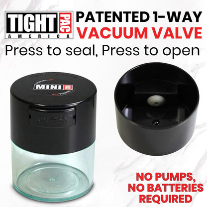 TIGHTPAC MINIVAC Portable Vacuum Seal Airtight Container – Keeps Coffee Beans, Grounds, Tea, Spices & Herbs Fresh Longer – Travel-Ready, NSF-Certified Food-Grade Storage, 10 to 30 Grams, White