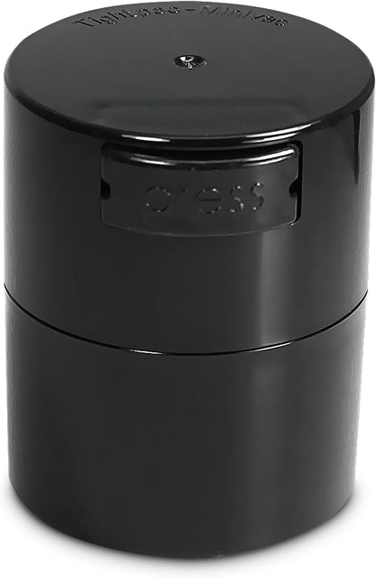 TIGHTPAC MINIVAC Portable Vacuum Seal Airtight Container – Keeps Coffee Beans, Grounds, Tea, Spices & Herbs Fresh Longer – Travel-Ready, NSF-Certified Food-Grade Storage, 10 to 30 Grams, White