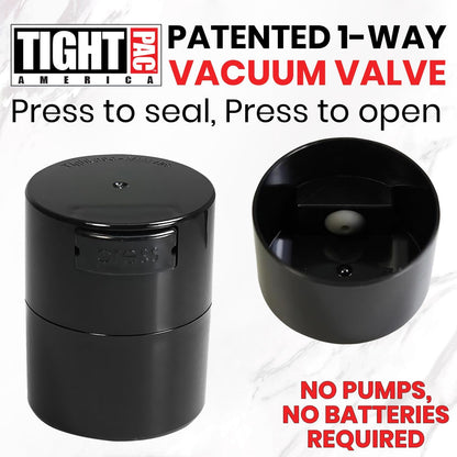 TIGHTPAC MINIVAC Portable Vacuum Seal Airtight Container – Keeps Coffee Beans, Grounds, Tea, Spices & Herbs Fresh Longer – Travel-Ready, NSF-Certified Food-Grade Storage, 10 to 30 Grams, White