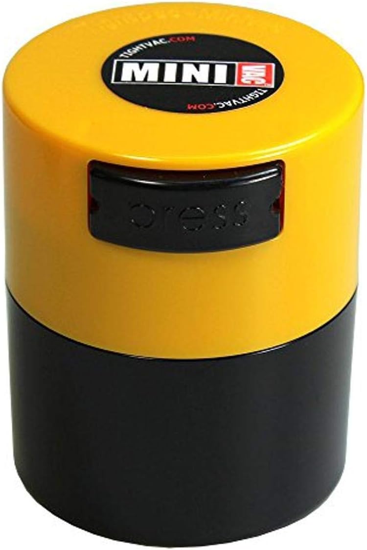 TIGHTPAC MINIVAC Portable Vacuum Seal Airtight Container – Keeps Coffee Beans, Grounds, Tea, Spices & Herbs Fresh Longer – Travel-Ready, NSF-Certified Food-Grade Storage, 10 to 30 Grams, White